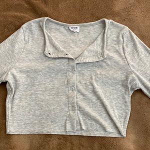 cotton on the organic rib cardi grey